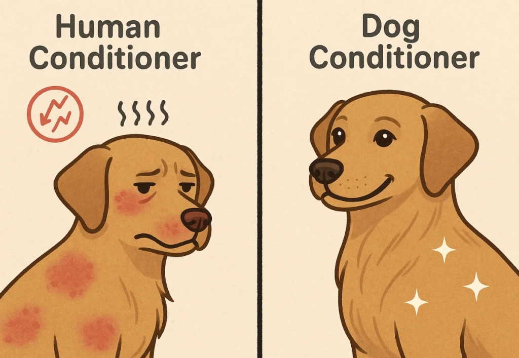 Can you use human conditioner on dogs?