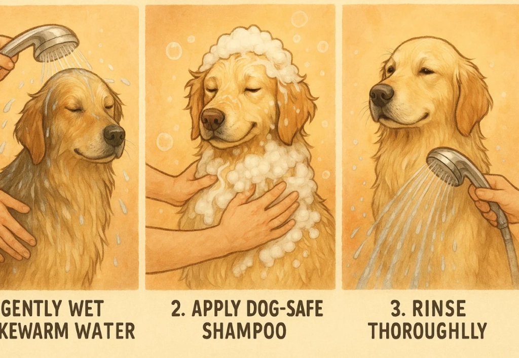 how to bathe a dog
