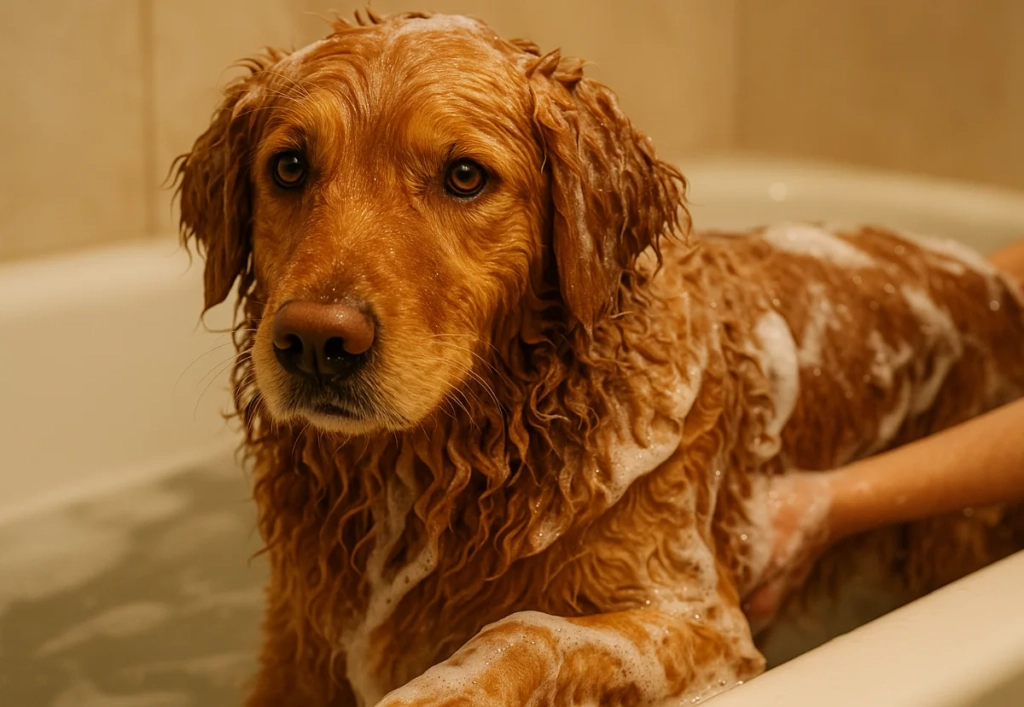 how to bathe a dog