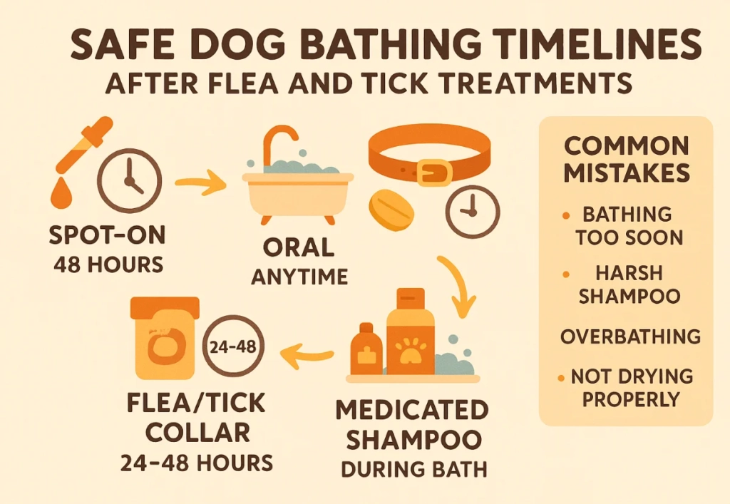 bathe after flea or tick treatment